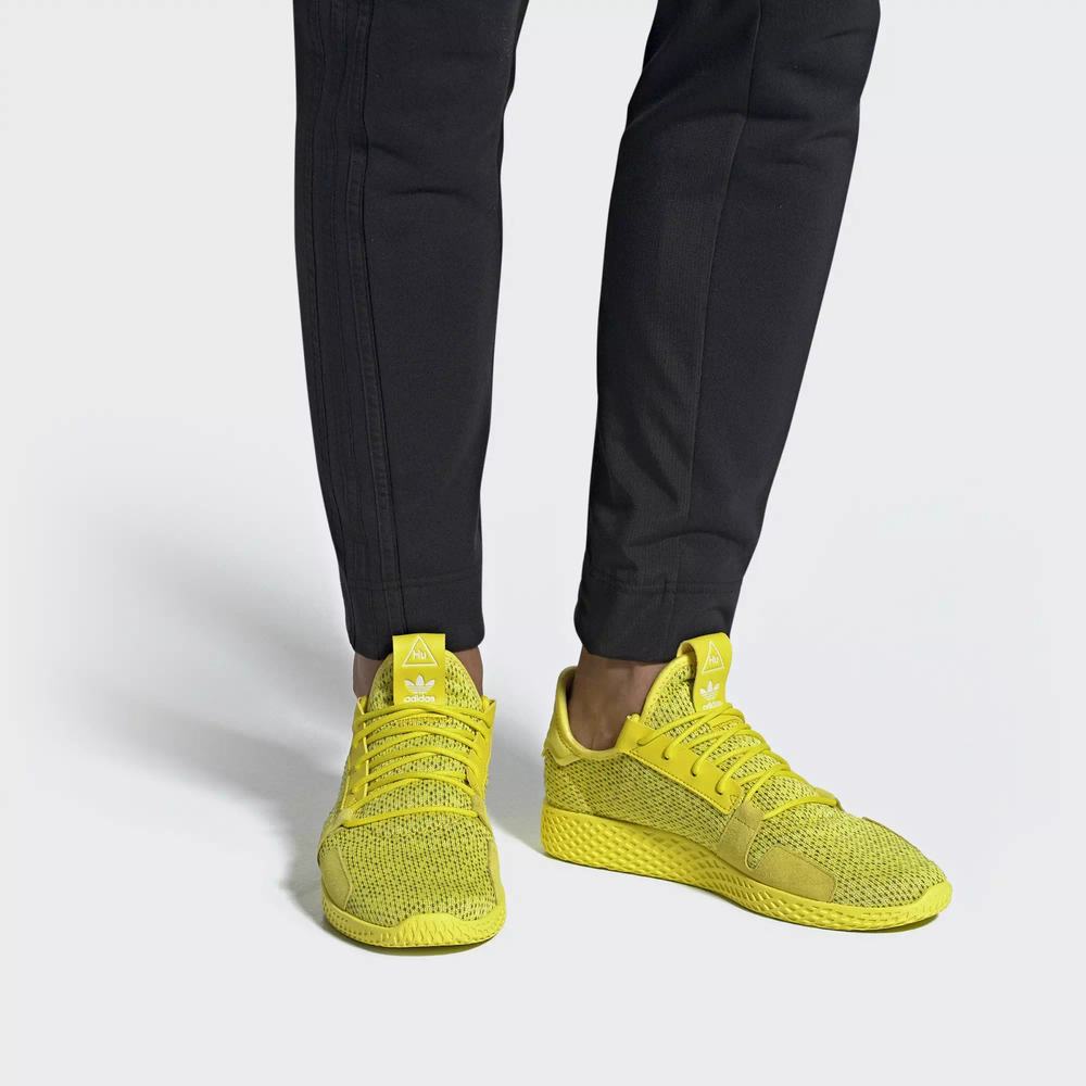 Adidas Pharrell Williams Tennis Hu V2 Tenis Amarillos Para Mujer (MX-48375)